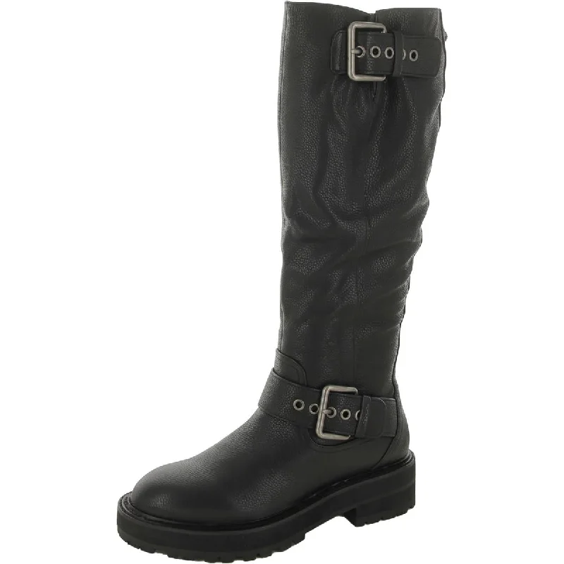 Hackney Womens Leather Knee-High Boots