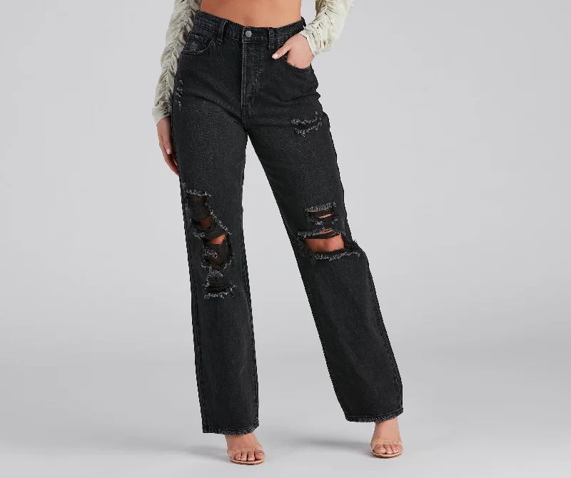 Distressed, But Well Dressed Boyfriend Jeans