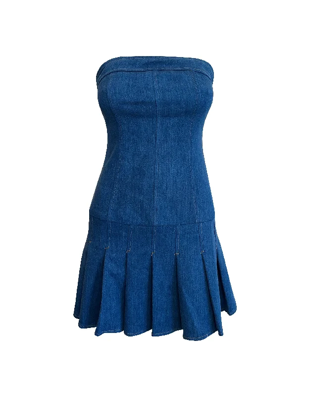 ALEXIS STRAPLESS MINI DENIM DRESS