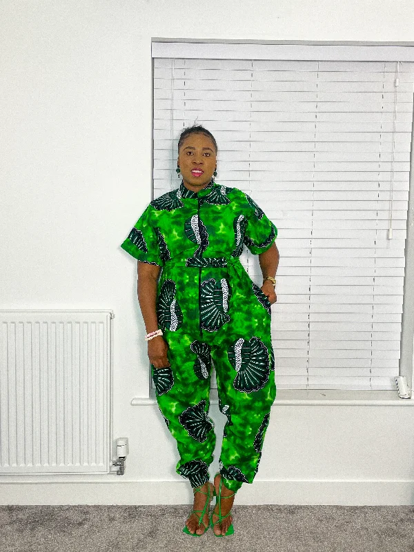 Andrea Green Ankara Jumpsuit