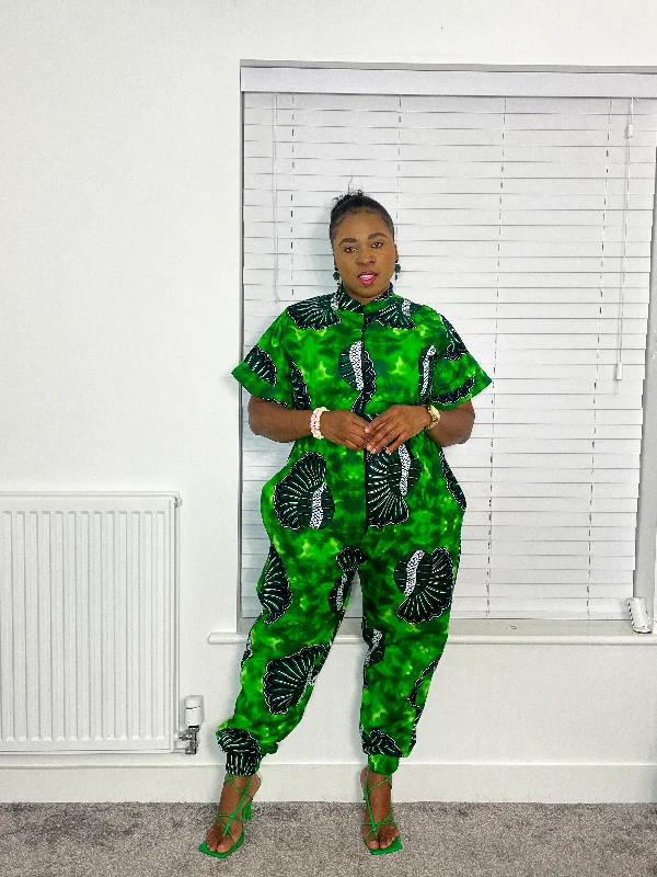 Andrea Green Ankara Jumpsuit