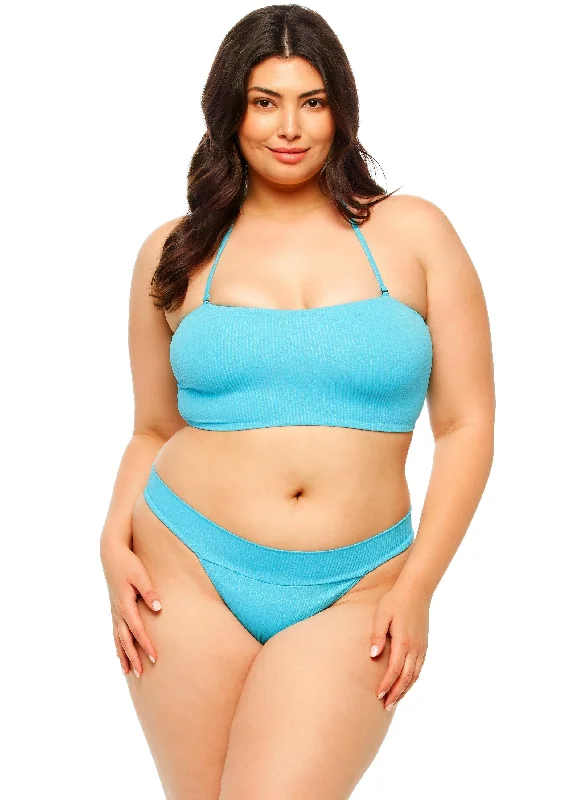 Aspen Corset Bandeau Bikini Top - Bluebell Blue