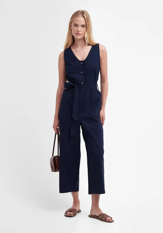 Barbour Womens Penrose Wide Leg Jumpsuit, Navy