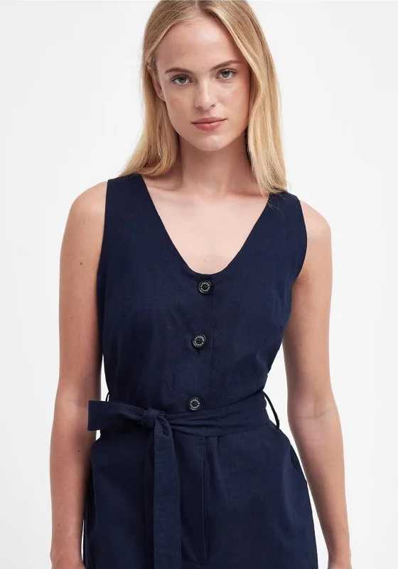 Barbour Womens Penrose Wide Leg Jumpsuit, Navy