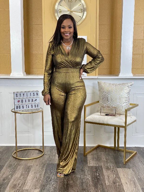 Best of Today Metallic Jumpsuit (Gold)