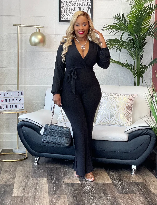 Bombshell Jumpsuit up to 3XL (Black)