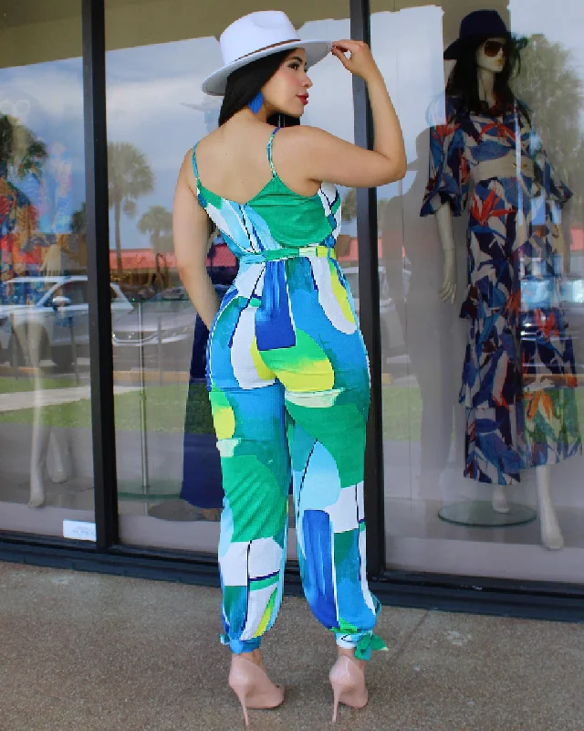 Fantastic View  Abstract Print Jumpsuit