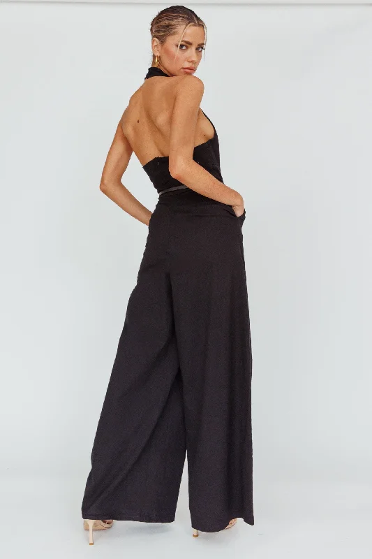 Hilaria Halterneck Jumpsuit Black