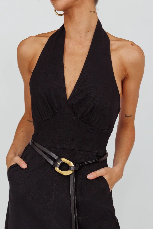 Hilaria Halterneck Jumpsuit Black