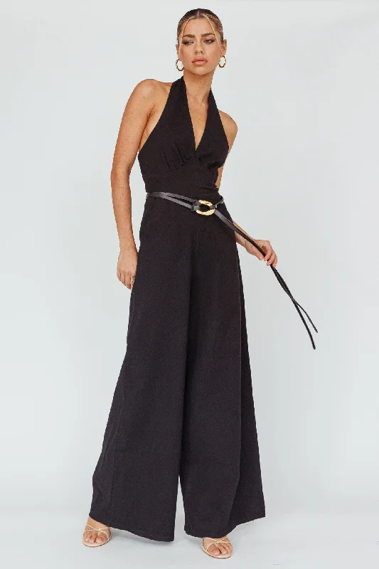 Hilaria Halterneck Jumpsuit Black