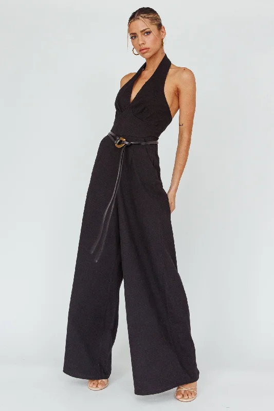 Hilaria Halterneck Jumpsuit Black