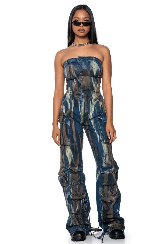 LAURYN STRETCH DENIM JUMPSUIT