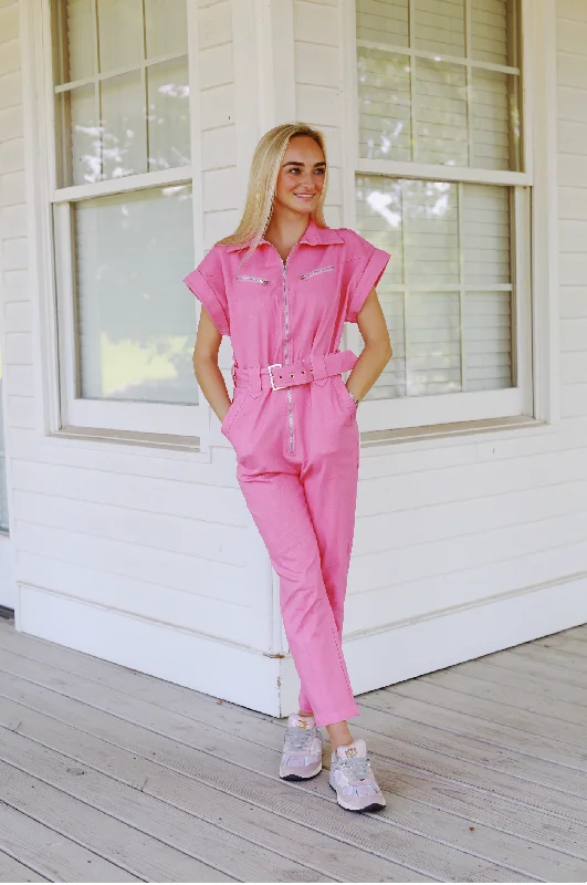 Let's Roll Jumpsuit - Pink