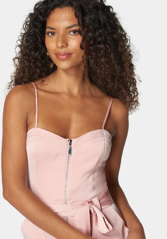 Self Tie Bustier Jogger Jumpsuit