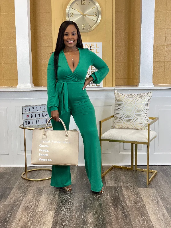 She's A Keeper Jumpsuit up to 3XL (Green)