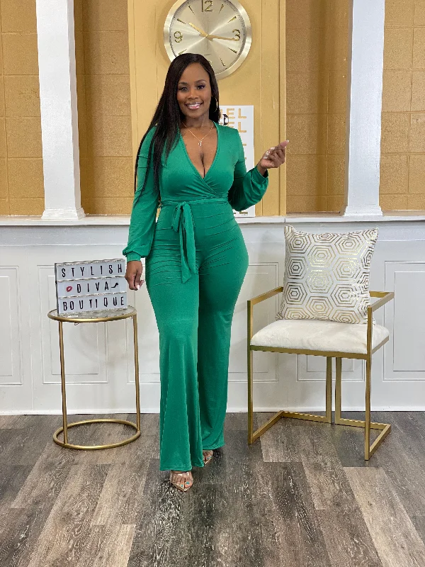 She's A Keeper Jumpsuit up to 3XL (Green)