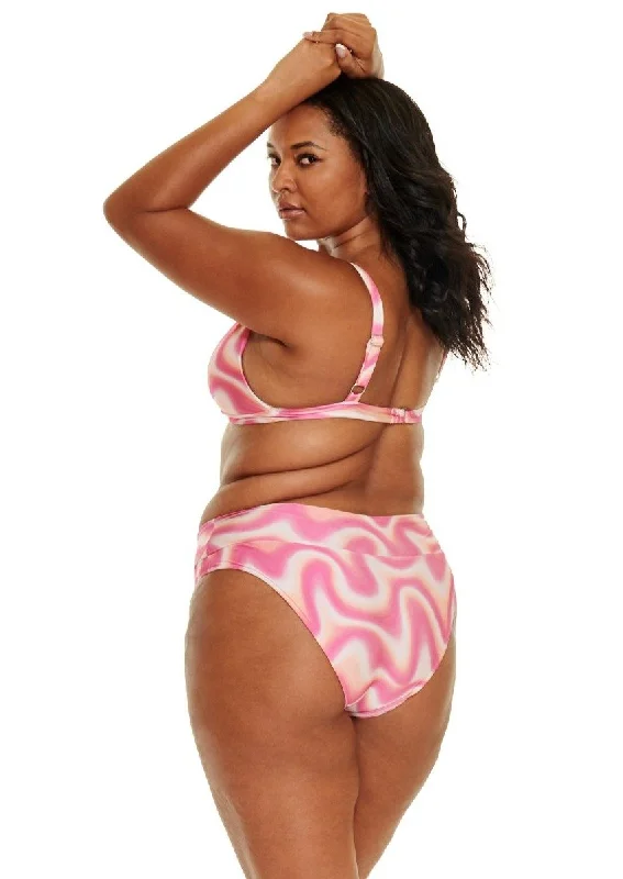 Sydney High Waist Full Coverage Bikini Bottom - Retrowave Print