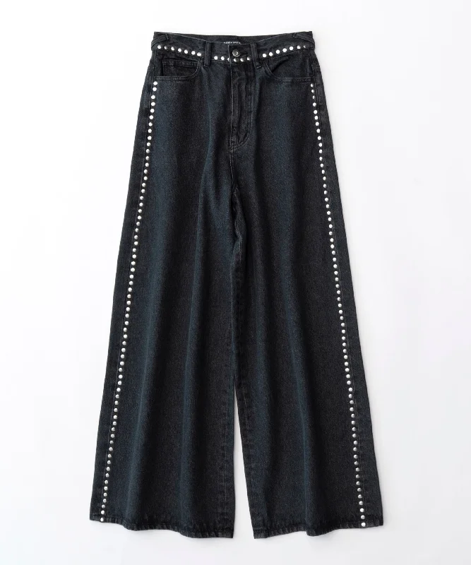 Studs Side Line Wide Denim