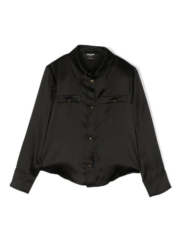 Shirt in black silk