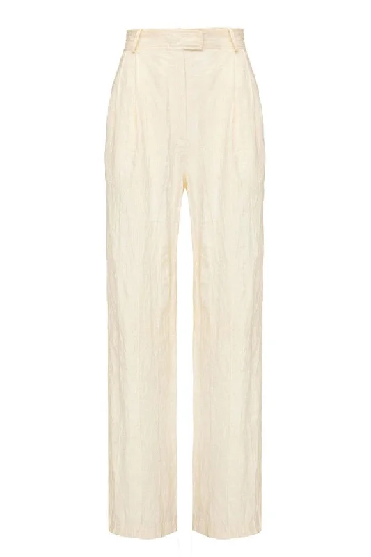 BEIGE WIDE LEG PANTS