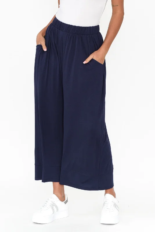 Bianca Navy Relaxed Pants