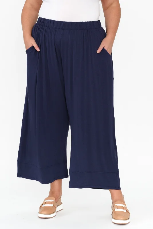 Bianca Navy Relaxed Pants