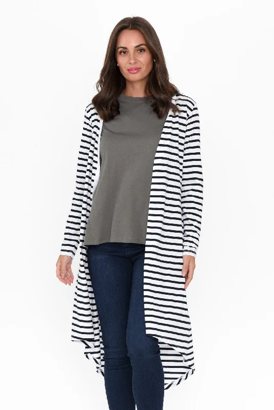 Byron Blue Stripe Cotton Cardigan