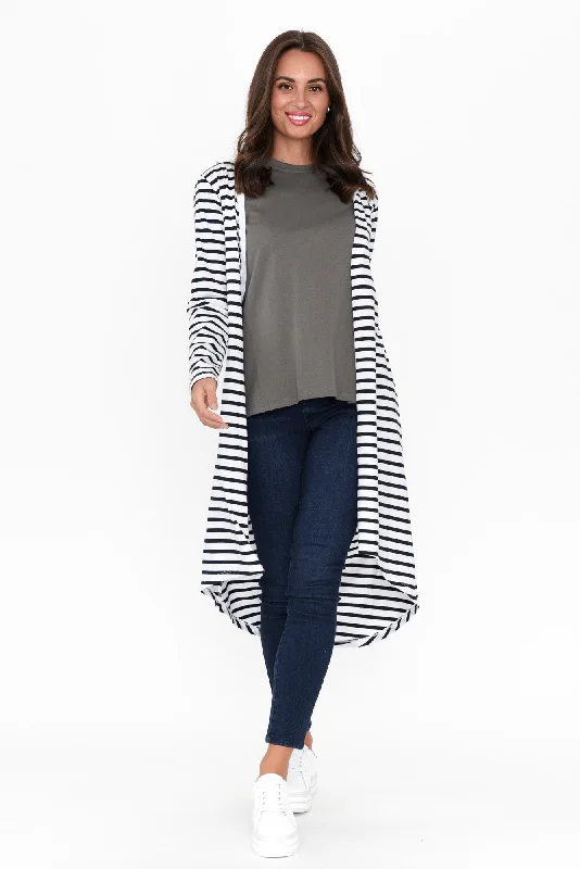 Byron Blue Stripe Cotton Cardigan