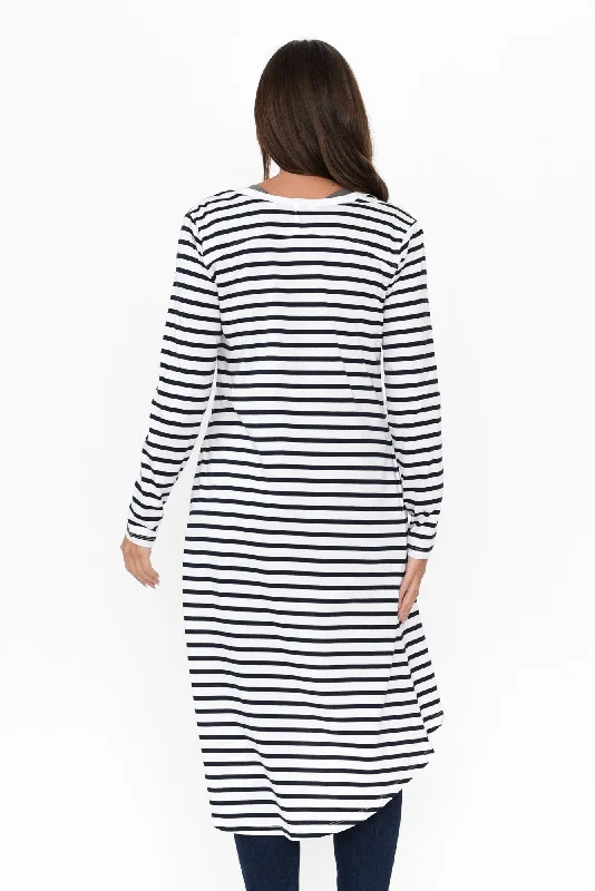 Byron Blue Stripe Cotton Cardigan