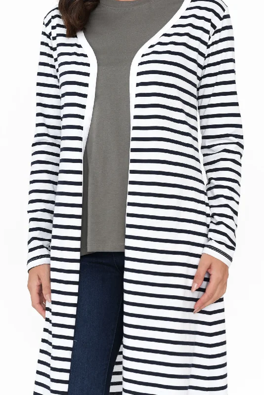 Byron Blue Stripe Cotton Cardigan