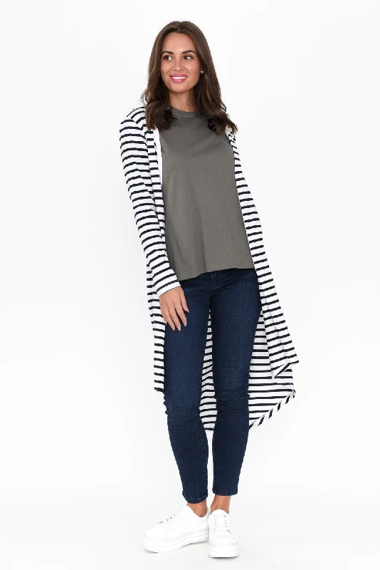 Byron Blue Stripe Cotton Cardigan