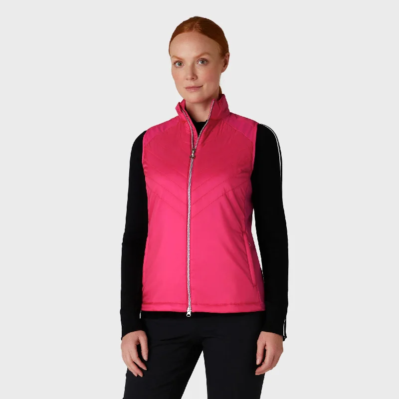 Callaway Ladies Primaloft Lightweight Quilted Gilet in Pink Peacock