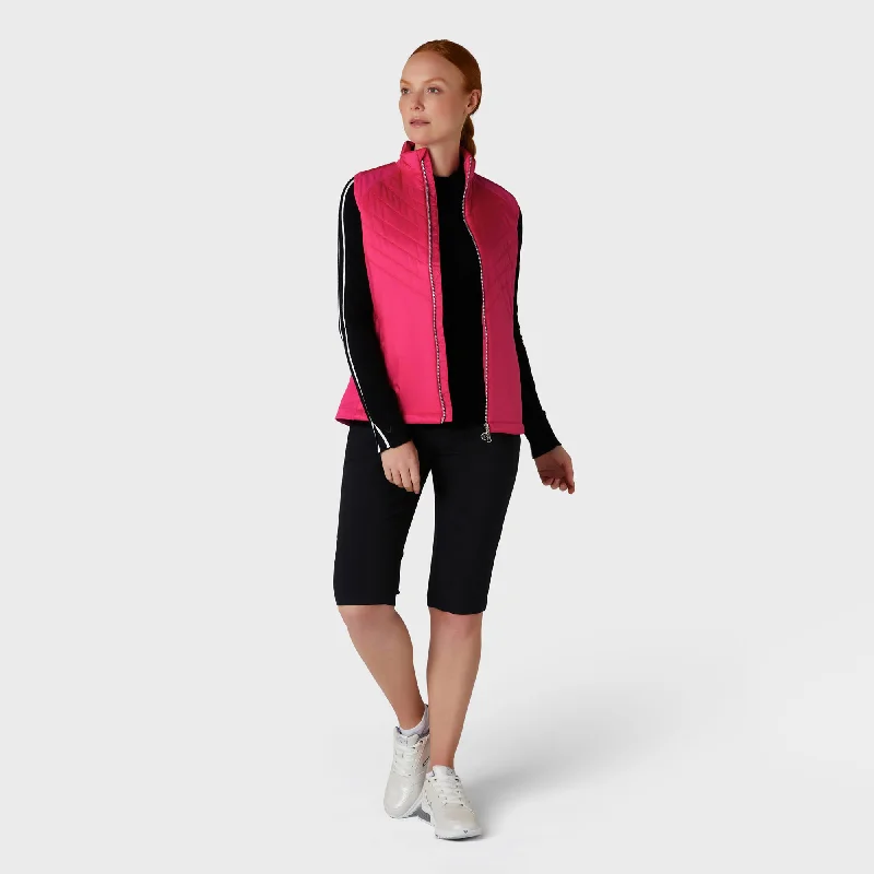 Callaway Ladies Primaloft Lightweight Quilted Gilet in Pink Peacock