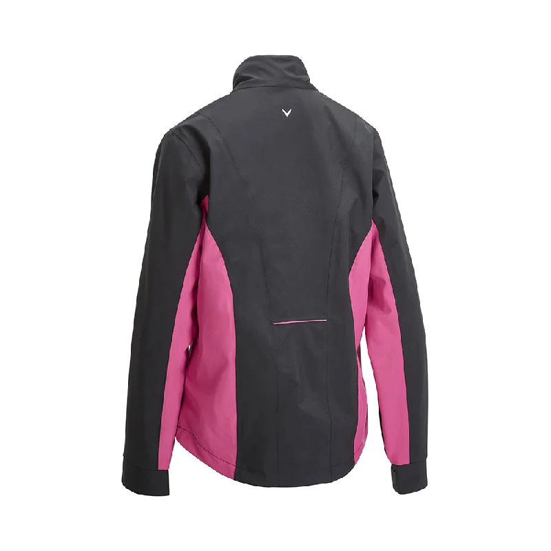 Callaway Ladies Weather Series Waterproof Golf Jacket in Caviar & Pink