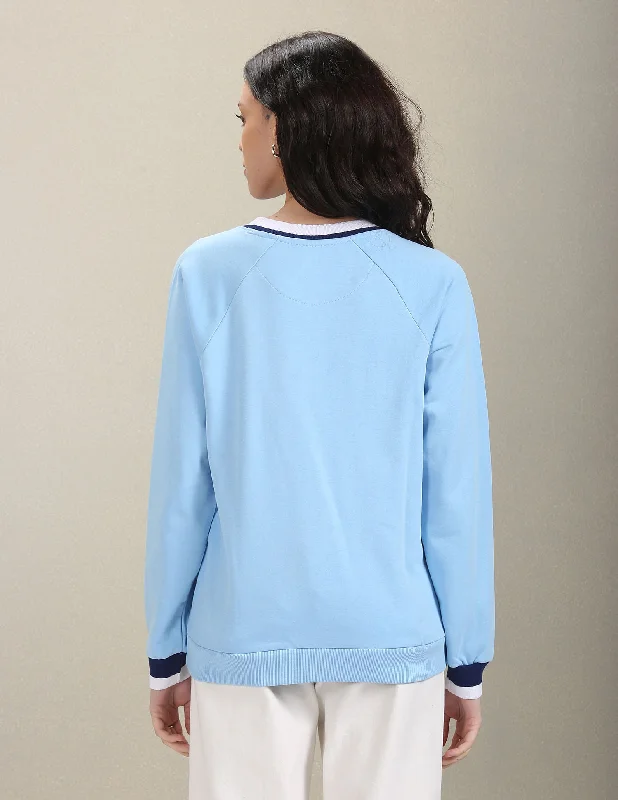 Crew Neck Raglan Sleeve Sweatshirt