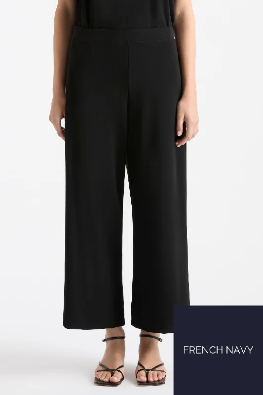 Crop Palazzo Pant | French Navy