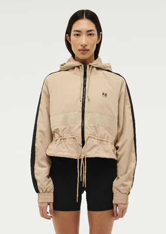 CROPPED MAN DOWN JACKET IN SESAME