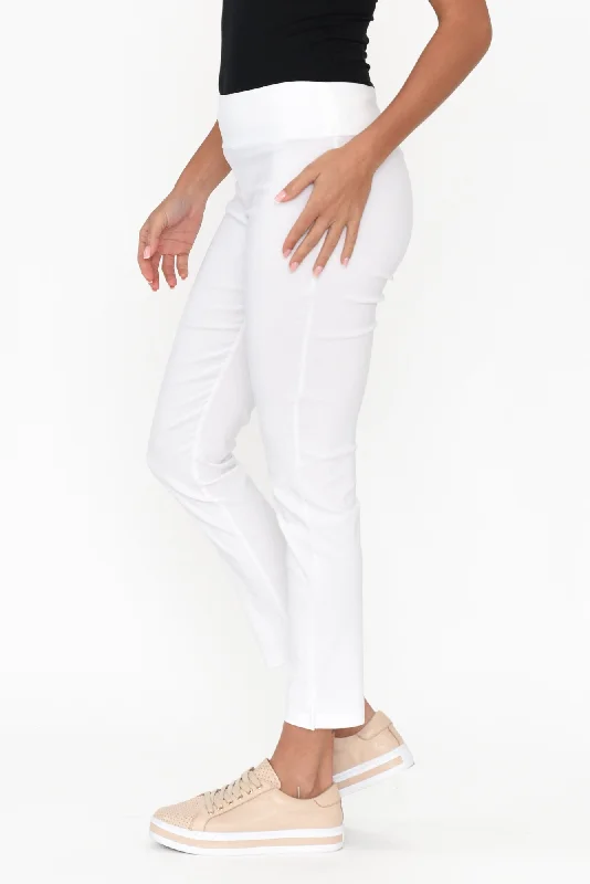 Marlin White Slim Leg Pants