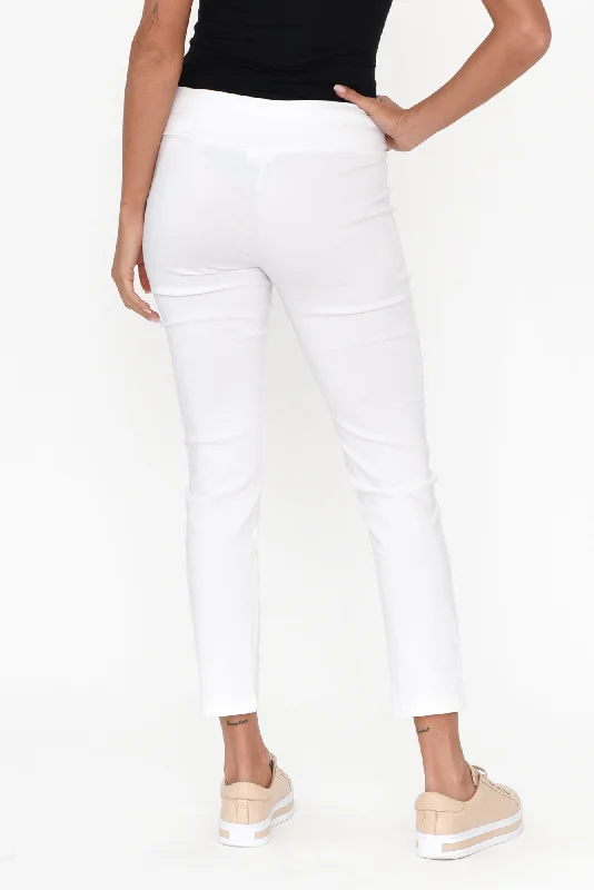 Marlin White Slim Leg Pants