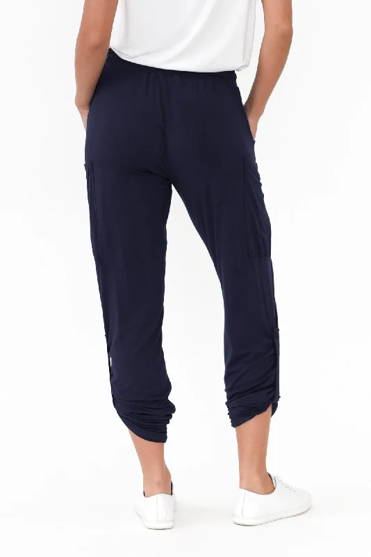 Navy Bamboo Pocket Pants