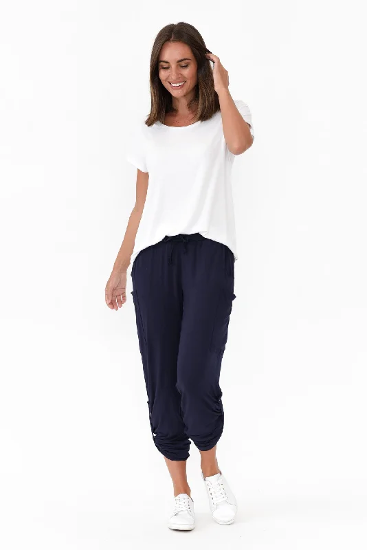 Navy Bamboo Pocket Pants