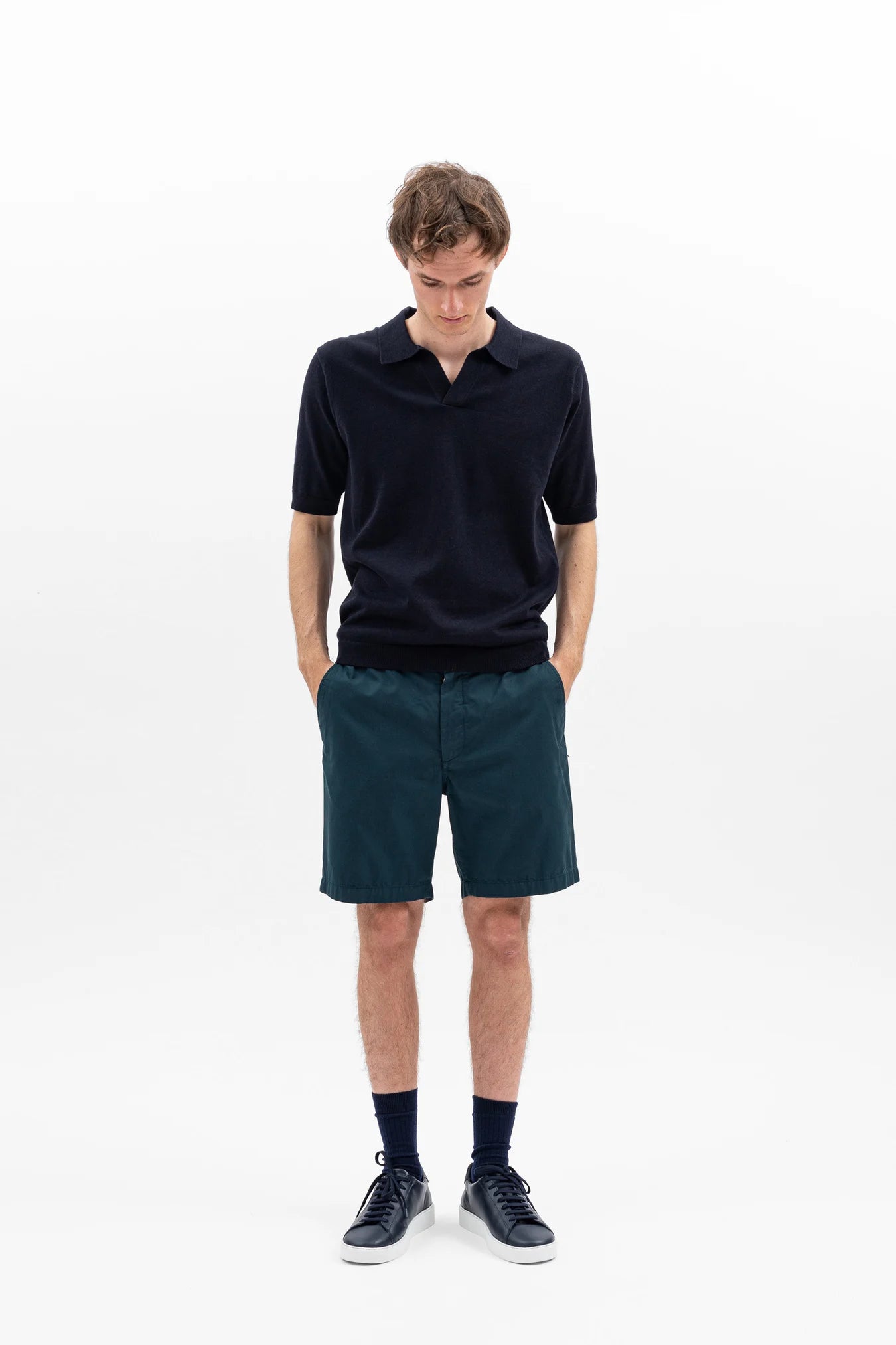 Norse Projects Deep Marine Blue Ezra Light Twill Shorts