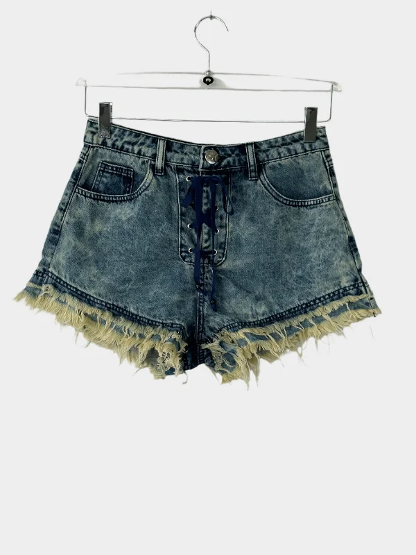 Ripped Mini Short In Denim