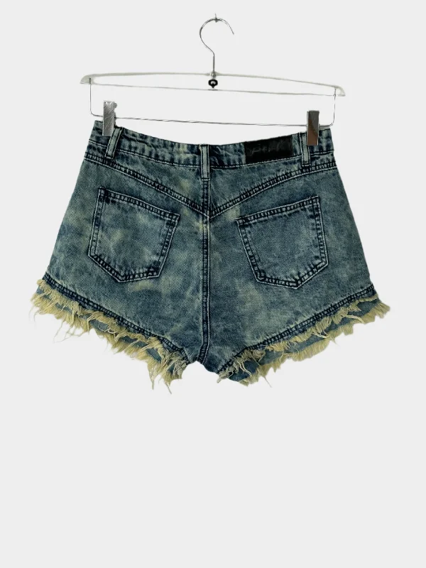 Ripped Mini Short In Denim