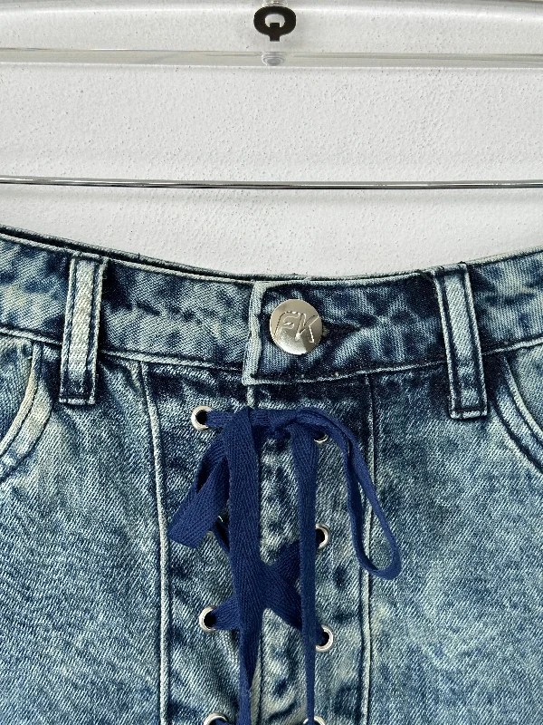 Ripped Mini Short In Denim