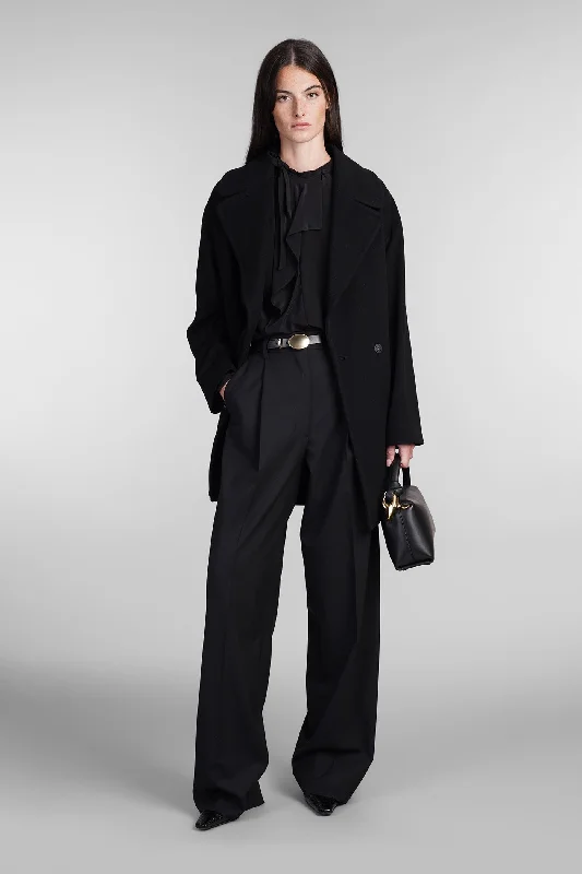 Astrid Coat in black wool