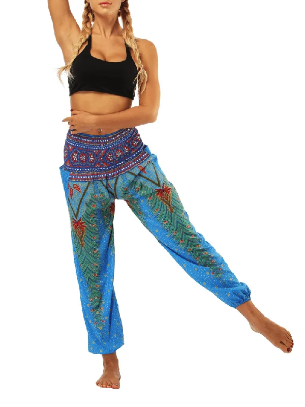 Women Ethnic Style Beach Sport Bloomers Casual Loose Yoga Pants