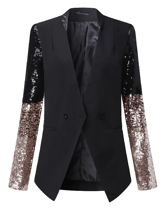 Women Party Gradient Sequins Sleeve Fashion Suits Coats