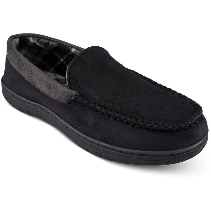 Haggar Mens Faux Suede Lined Loafer Slippers