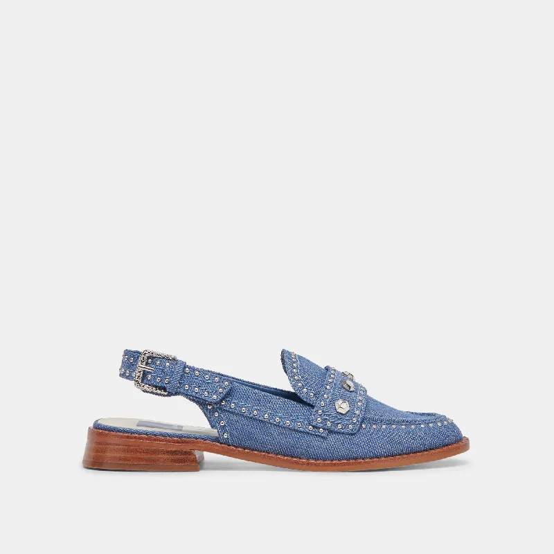 HARDI STUD LOAFERS BLUE DENIM